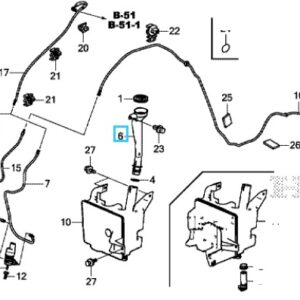 Honda Civic 2012-2016 Screenwash Filler Neck