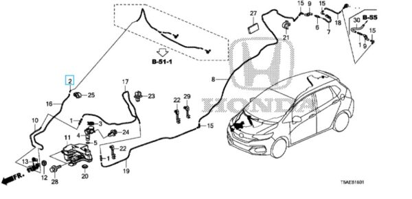 Honda Jazz 2016-2020 Washer Tube Joint