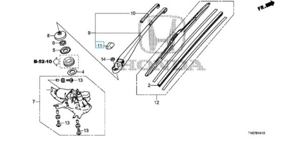 Honda Civic 2012-2016 Rear Wiper Arm Cap
