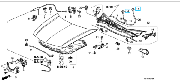 Honda Accord 2009-2015 Front Washer Jet