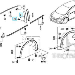 Honda Civic 2012-2016 Offside B Pillar Trim