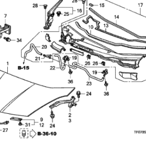Honda Jazz 2009-2011 Jazz Hybrid 2012-2015 LH Bonnet Hinge Cover