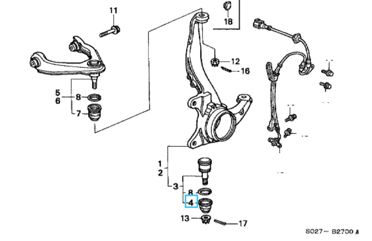 Honda Civic Coupe / Civic 5Door 1995-1999 Lower Ball Joint Boot