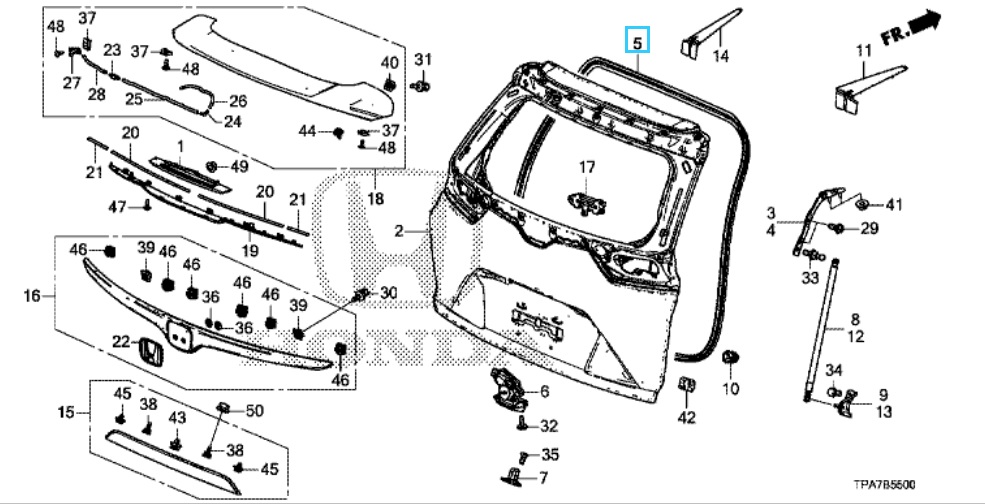 Honda CR-V Tailgate Weatherstrip