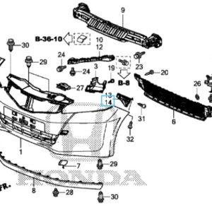 Honda Jazz 2012-2015 NSF Bumper to Wing Bracket