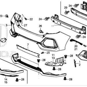 Honda Civic 2020-2021 Rear Bumper Lower Cap