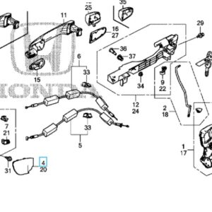 Honda Civic 2012-2016 Offside Front Interior Door Handle Cover
