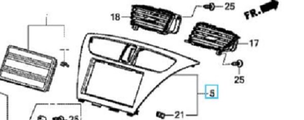 Honda Civic 2015-2016 Centre Dash Panel
