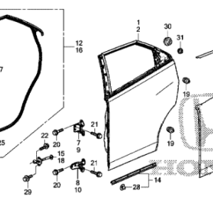 Honda Civic Tourer LHR Door Sash 2014-2017