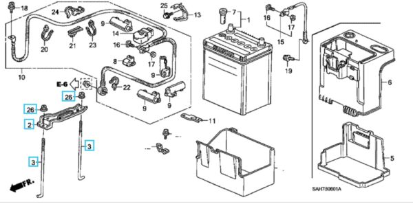 Honda Jazz 2009-2015 Battery Clamp Kit
