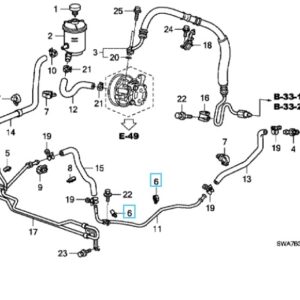Honda CR-V 2007-2012 Power Steering Return Pipe Clip