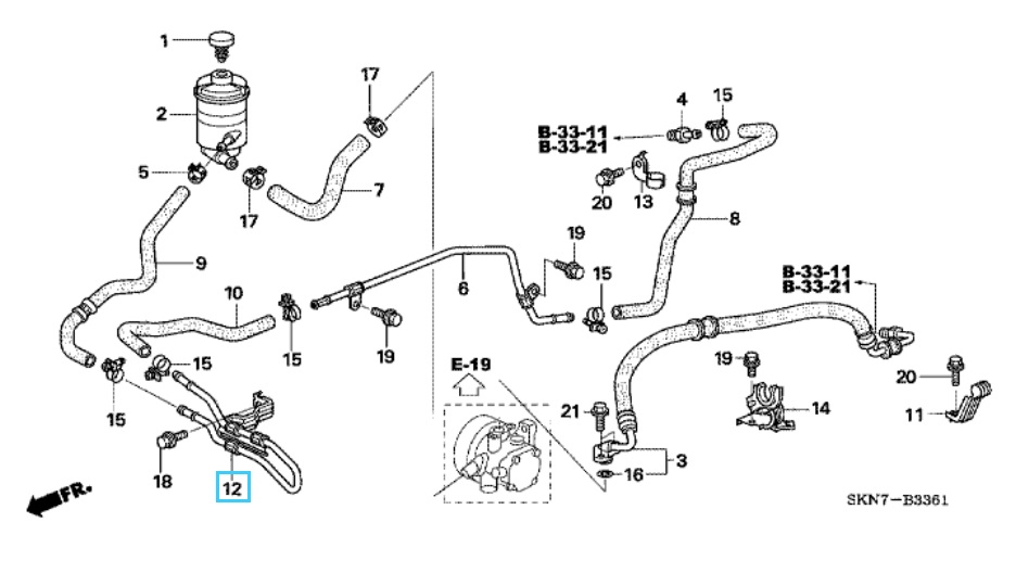 Honda CR-V Diesel 2005-2006 Power Steering Oil Cooler Pipe