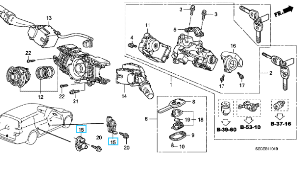 Honda Accord 2003-2015 Courtesy Switch