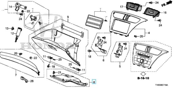 Honda Civic 2012-2016 Passenger Under Cover