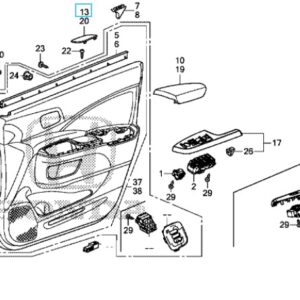 Honda CR-V 2013-2018 OSF Pull Pocket Cap