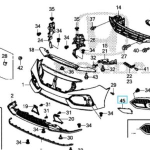 Honda Civic SE 2017-2019 Front Bumper Radar Cover