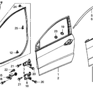 Honda Civic 3 Door 2009-2011 Offside Lower Door Seal