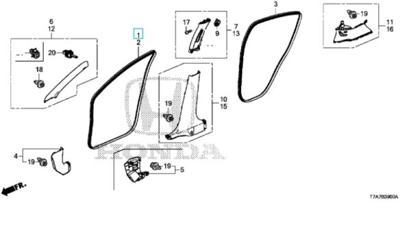 Honda HR-V 2016-2018 OSF Door Aperture Seal