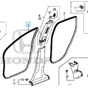 Honda CR-V 2013-2018 OSF Door Body Seal