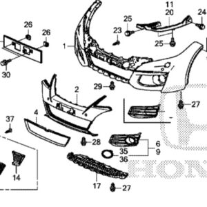Honda Civic 2012-2016 Lower Bumper Grille *Elegance Package*