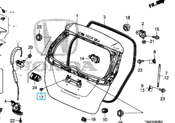 Honda Jazz 2016-2019 Tailgate Outer Grommet