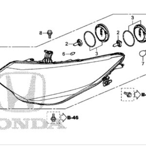 Honda Civic 5 Door and Tourer 2014 Offside Headlight