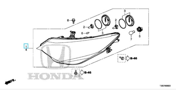 Honda Civic 5 Door and Tourer 2014 Offside Headlight