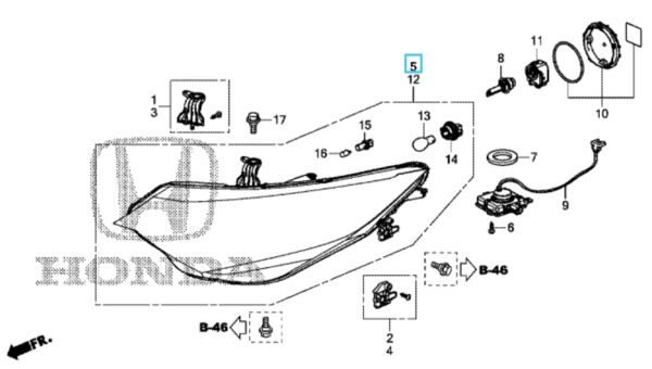 Honda Civic 2014 Offside HID Headlight