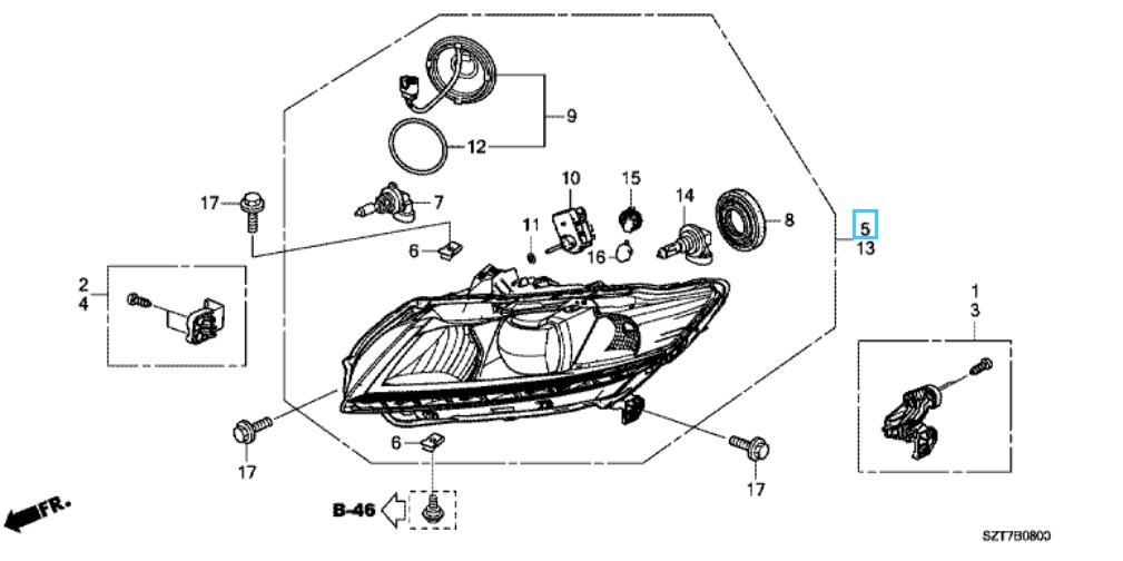 Honda CR-Z Offside Headlight