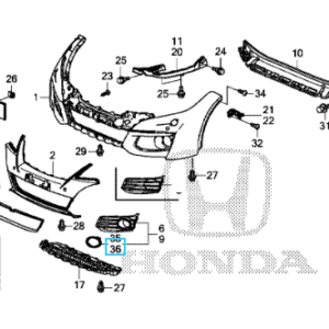 Honda Civic 5Dr & Tourer 2015-2017 LH Foglamp Grille Moulding