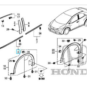 Honda Civic 2012-2016 NSF Scraper Moulding