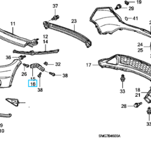Honda Civic 2006-2011 LH Wing To Bumper Bracket