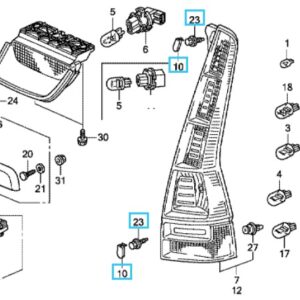 Honda CR-V 2007-2012 Tail Light Cap and Bolt