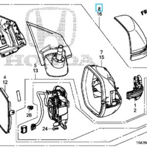 Honda CR-V 2013-2018 Offside Auto Turn Mirror