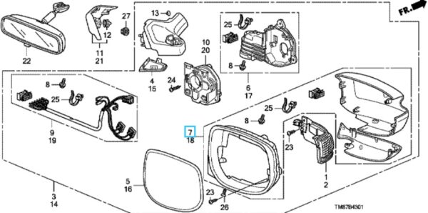 Honda Insight Offside Mirror Casing