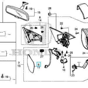 Honda Civic 2017-2021 Mirror Glass RH
