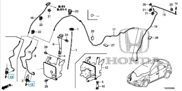 Honda 2012 Windshield Washer Motor Filter