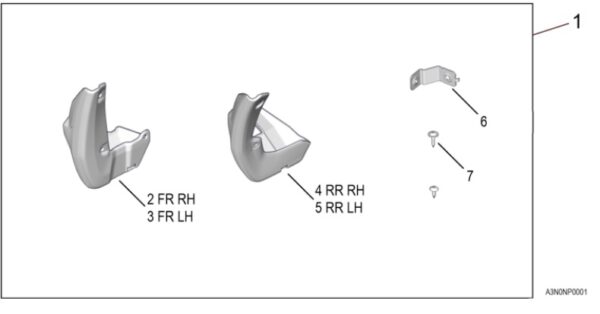 Honda HR-V 2022 onwards Front & Rear Mud Guard Set