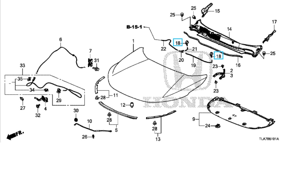 Honda CR-V 2019-2023 Windscreen Washer Nozzle