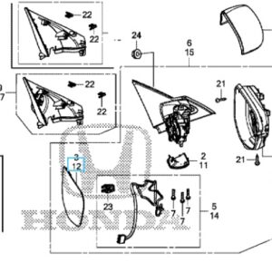 Honda Civic 2017-2021 Nearside Mirror Glass