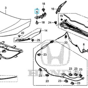 Honda Civic 2018-2020 Nearside Bonnet Hinge