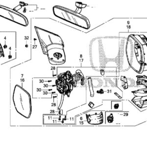 Honda CR-V SE 2019-2023 Nearside Mirror Unit