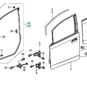 Honda Jazz 2011-2014 NSF Door Weatherstrip