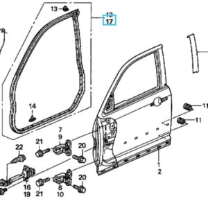 Honda CR-V 2002-2006 Nearside Front Door Weatherstrip