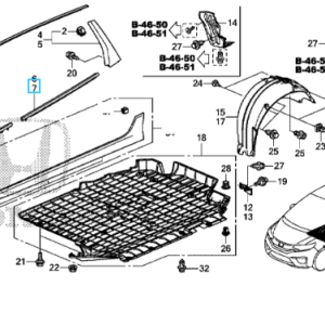 Honda Jazz 2016-2020 LHR Door Moulding