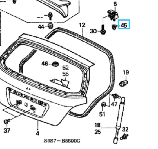 Honda Civic 2001-2005 Tailgate Hinge Nut