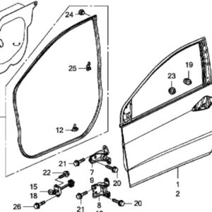 Honda Civic Type R 2006-2011 Offside Front Door Seal