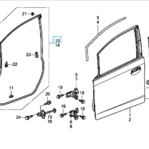 Honda Jazz 2011-2014 OSF Door Weatherstrip