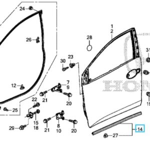 Honda Civic 2013-2016 Front Lower Door Seal