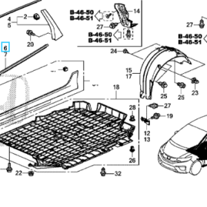 Honda Jazz 2016-2020 RHR Door Moulding